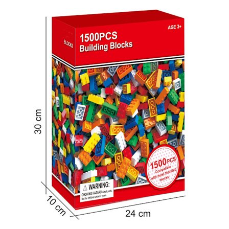 Løst Byggesett | Kreative DIY Pedagogiske Klosser**1500 stk fargeboks