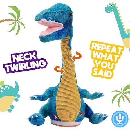 Dansende Dinosaur Leke Gjentar Det Du Sier Snakk T-Rex Leke Vrikke Syngende Etterligne Vridning Interaktiv Animert Leke Snakkende Plysj Gave til Barn 