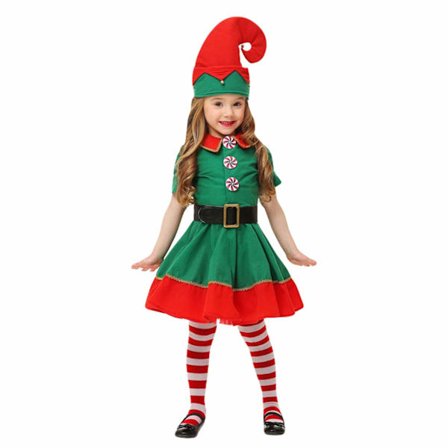 Jul Kostym Xmas Elf Outfit Jul Fancy Dress Hat
