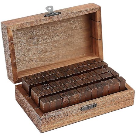 Alfabet Stempel med Tall og Symboler (70 stk) - Tre Stempel