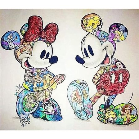 Full 5D DIY Diamond Embroidery Kit (Mickey Mouse Series 12), Full Diamond Embroidery Kit, DIY Diamond Painting Cross Stitch on Canvas for Adults and