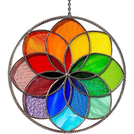 Maltte Vinduspynt Hengende Akryl Regnbue Blomst Skulptur Hage Solfanger Dekorasjon Maling