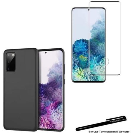 Svart härdat glas skyddsfilm + svart skyddsskal för Samsung Galaxy S20 Plus med Stylus Toproduits