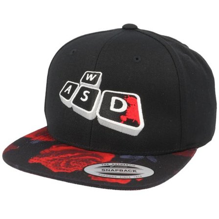 Gamerz - Svart snapback Keps - Bloody Wasd Black Rose Snapback @ Hatstore