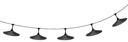 PR Home Flex Out 1216503-2903 Lysslynge 650 cm, 5 lampeholdere, svart, Belysning