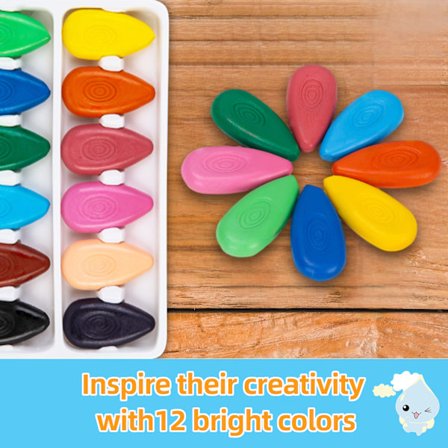 12 fargede vanndråpe-fargestifter (i eske)