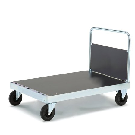 Plattformsvagn, 1200x800x960 mm, elförzinkad ram, MDF-skivor, utan broms