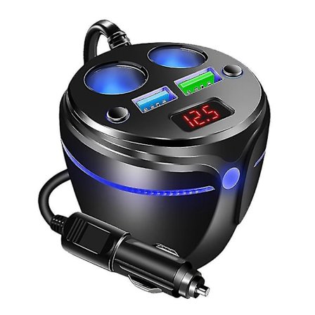 Dubbel USB bilkoppladdarehållare 12v 24v billaddare 3.1a 2-uttag power splitter med led D