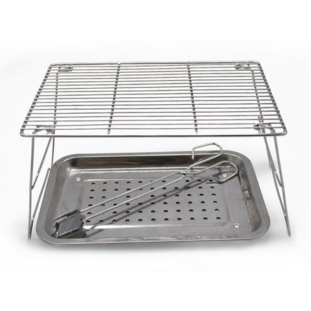 Bärbar campinggrill Vikbar mini grill i rostfritt stål för backpacking på bakgårdar