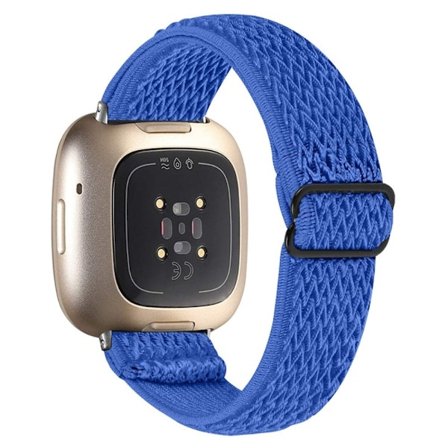 Fitbit Sense / Versa 3 elastiskt klockarmband med justerbart spänne - Safir