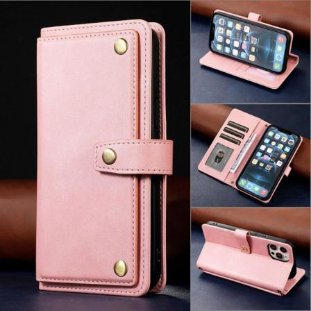 Mobilskal Fodral Plånboksfodral Korthållare För Iphone 13 Pro 6. Rosa