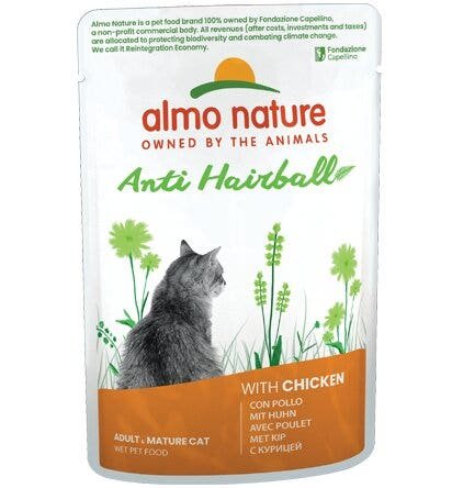 Almo Nature Anti-Hairball Cibo Umido Con Pollo Fresco Per Gatti