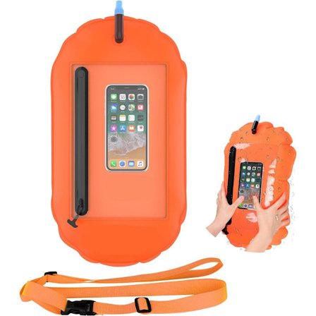 Svømmebøje, Svømmesikkerhedsbøje, Vandtæt med Touchscreen-opbevaring, Justerbar Taljerem, Velegnet til Åbent Vand Svømmere og Triatleter, 37*70cm