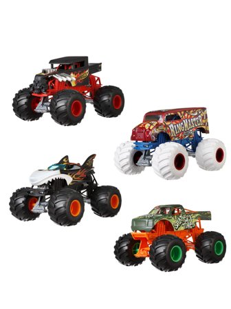 Hot Wheels The Monster Trucks 1:24 scale die-cast trucks are THE baddest trucks ever built for competition and ultimate dominance! Ready to square off