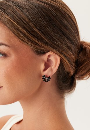 LILY AND ROSE - Eugenie Earrings - Black - Kläder - - Bubbleroom