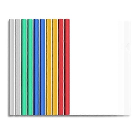 10 stk. A4 Klare Clip Bar Filer Rapport Projekt Præsentation Slide Binder Mapper (blandet farve)