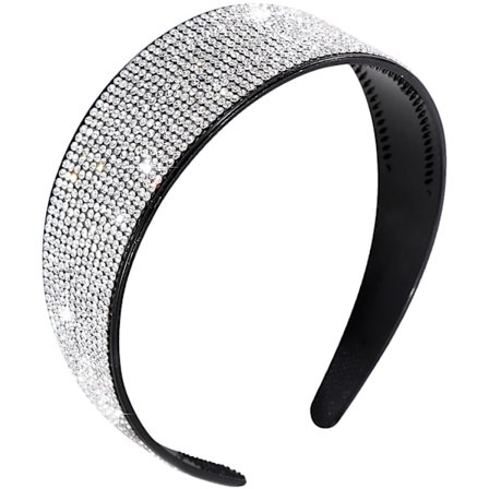 Rhinestone Hårbøjle med Tænder, Sølv Diamant Bling Hårbånd - Glitrende Hårtilbehør til Kvinder, Skridsikker Hårbøjle til Bryllup