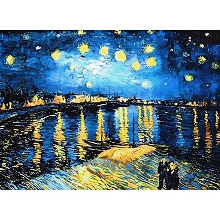 (30x40cm) Diamantmålning Kit Van Gogh Stjärnklara Natten över Rhone