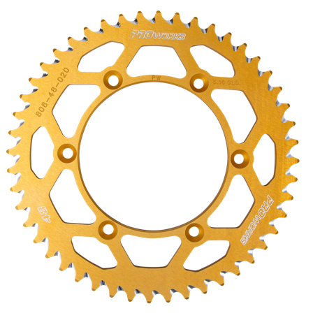 Zębatka Tylna Proworks Aluminiowa Żółta - Suzuki RM 250 1982-2010