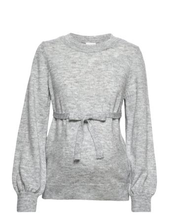 Mlnewanne L/S Knit Top A. Grey Mamalicious