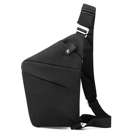 Slingbag / Axelväska / Bröstväska Vänster Axel Svart