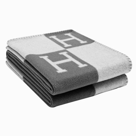 Vevd stripete H sjal Flyteppe Flyteppe Tykkelse Ullteppe Dark gray H 130*180cm
