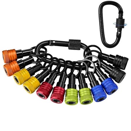 12 st Bitshållare Nyckelring 1/4 tum Bitshållare Hex Skaft Skruvmejsel Bärbar Lättvikt Snabbkoppling