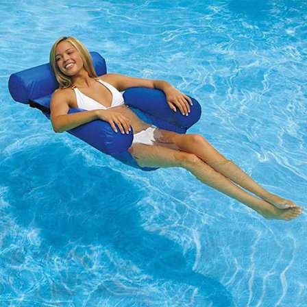 Flytande stol Poolstolar Uppblåsbar Lazy Water Bed Lounge Chair