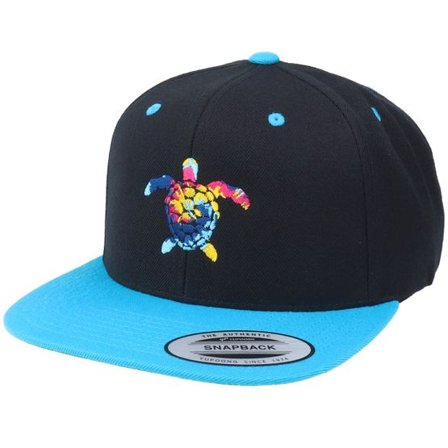 Iconic - Svart snapback Keps - Summer Sea Turtle Black/Teal Snapback @ Hatstore