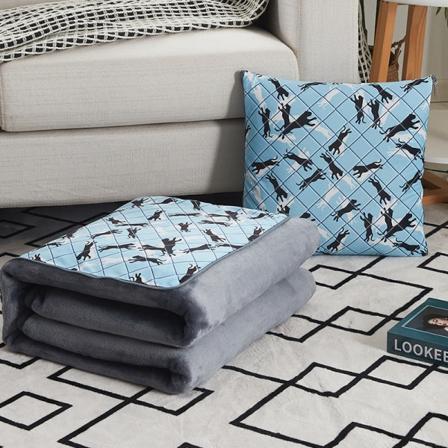 Tykt lammeskinnspledd Coral Fleecepute Kontor Nappepute Teppe for dobbeltbruk Black and white leopard Pillow 40 * 40cm quilt 105 * 155cm