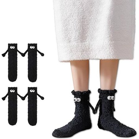 2 Par Sokker Vinter Sokker Sort Åndbar og Varm Unisex Par Sokker