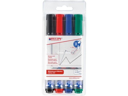 edding Whiteboardpenna 360 rund 1,5–3mm 4/fp - Lyreco - Kontorsmaterial - Pennor - Whiteboardpennor - Rund spets