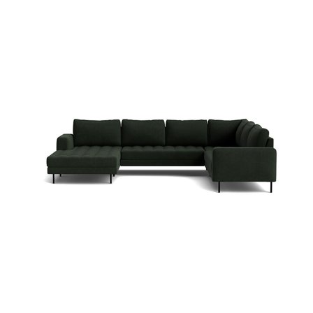 Rouge U-Form Sofa, links, Wind Dunkelgrün, minimalistisches Design, hoher Komfort, modernes Polstersofa für das Wohnzimmer, Breite 89cm.