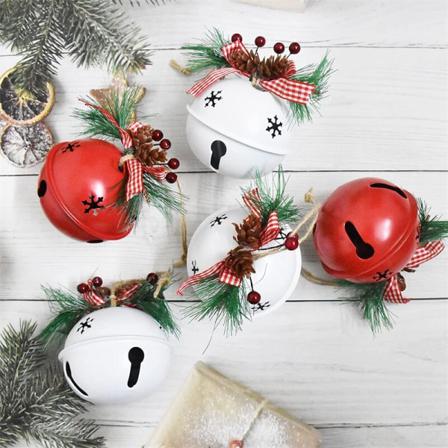 Christmas Metal Jingle Bell Med Bowknot Hamparep Hänge