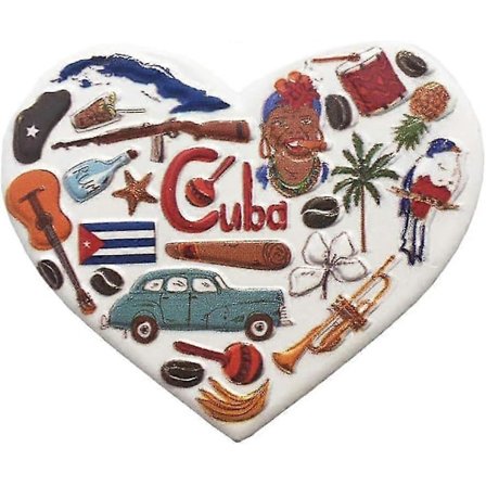 3D Cuba Hjerteformet Køleskabsmagnet Turist Souvenirs Harpiks Magnetiske Klistermærker Køleskabsmagnet Hjem & Køkken Dekoration Fra Kina (cuba) (hvid 