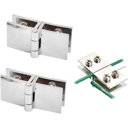 Glassdørhengsel, glassdørklipshengsel, dørstrammingshengsel, sinklegeringhengsel 6-8mm (180 grader)