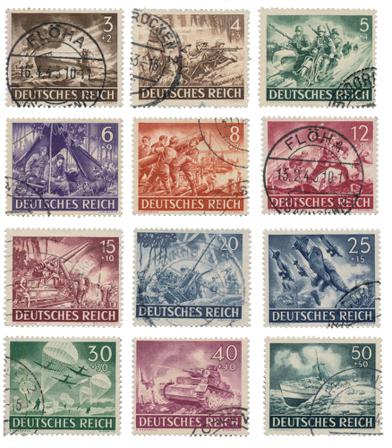 Tyske Rige 1943 - MICHEL 831-42 - Stemplet