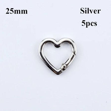 5 st Fjäderring Spännen Karbinhake Handväskor SILVER 25MM Silver 25mm