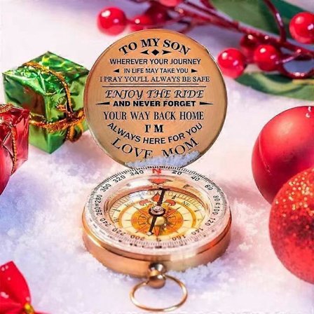 Mamma til Sønn Nyt Turen Kompass Kobber Kompass Julegave Til Sønn Vintage Stil (FMY)