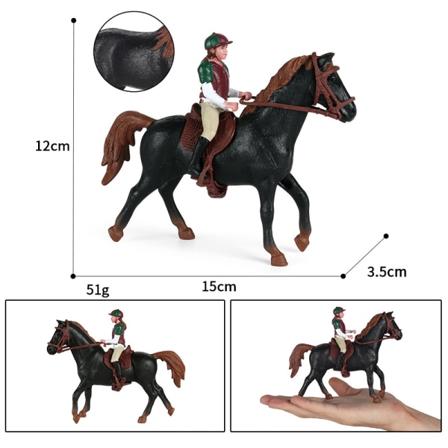 Simulering Dyr Hestevæddeløb Modeller Action Legetøjsfigurer Solid Black one size