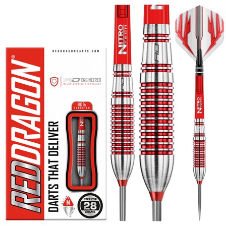 Red Dragon Darts Reflex Darts 24g/26g/28g Tungsten Steel-Tip Nitro Tech Shafts Professional Darts Flights for Players