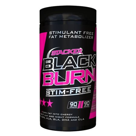 STACKER2 Europe Black Burn Stim-Free Fettförbrännare 90 Kapslar