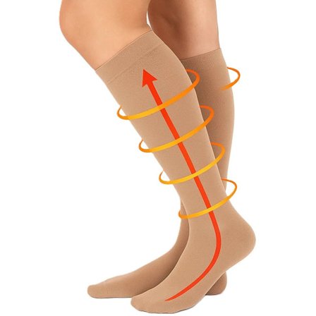 Sportstrumpor I Jogging I Löpning I Kompressionsstrumpor I Stödstrumpor I Flygstrumpor I Beige I Storlek L/XL / Storlek 41-47