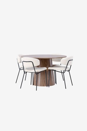 Venture Home - Ruokailuryhmä Lanzo ja tuolit Chico, 4 kpl - Ruskea - Ruokailuryhmät - - Homeroom