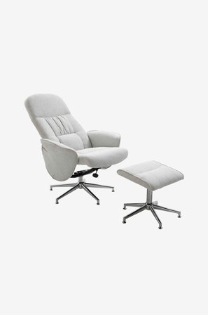 Venture Home - Lænestol inkl. fodskammel Ragnar - Grå - Lænestole - Fra Homeroom