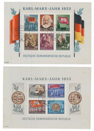 DDR 1953 - MICHEL miniark 8A-9A / AFA miniark 207A+208A - Stemplet