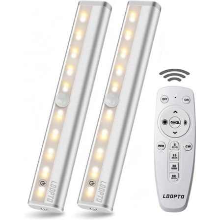 Keittiön LED-lamppu Langaton Kaukosäädin Spottivalo Koko Talo Kiinnitettävä LED-lamppu Magneettinauhalla/Automaattinen Päälle/Pois-ajastin, Hopea 2 