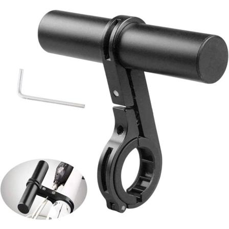 10cm Sykkelstyreforlengelse Utvidelse Styrebrakett Enkelt Klemme Utvidelse Monteringsbrakett for Sykkel LED Lys, GPS, Telefon, Hastighetsmåler Svart