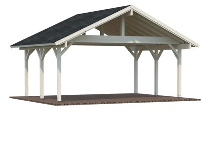 Palmako Robert Carport 28,3 m²/20,6 m², impregnerad natur, Stugor & förråd