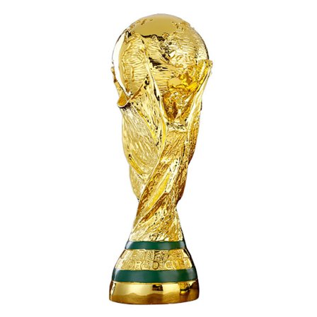 Stor VM -fotbollsfotboll Qatar 2022 Gold Trophy Sports Replica 27cm